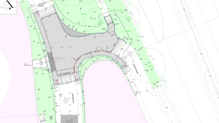 Technische tekening van de wijzigingen voor kruispunt Dolderseweg-Vossenlaan