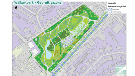 Plattegrond van het locatieprofiel Walkartpark gebruik gazons