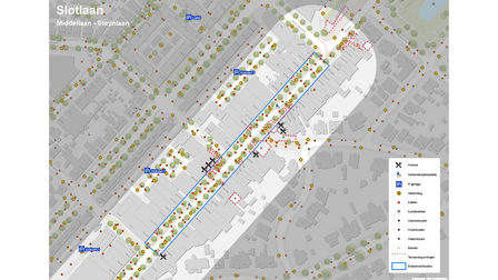 Plattegrond van het locatieprofiel Slotlaan-Middellaan-Korte Steynlaan