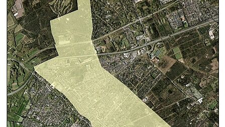 Kaart/luchtfoto van Zeist met groot vlak