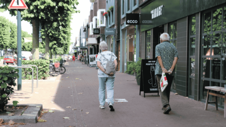 Echtpaar met de handen op rug wandelend op de Slotlaan